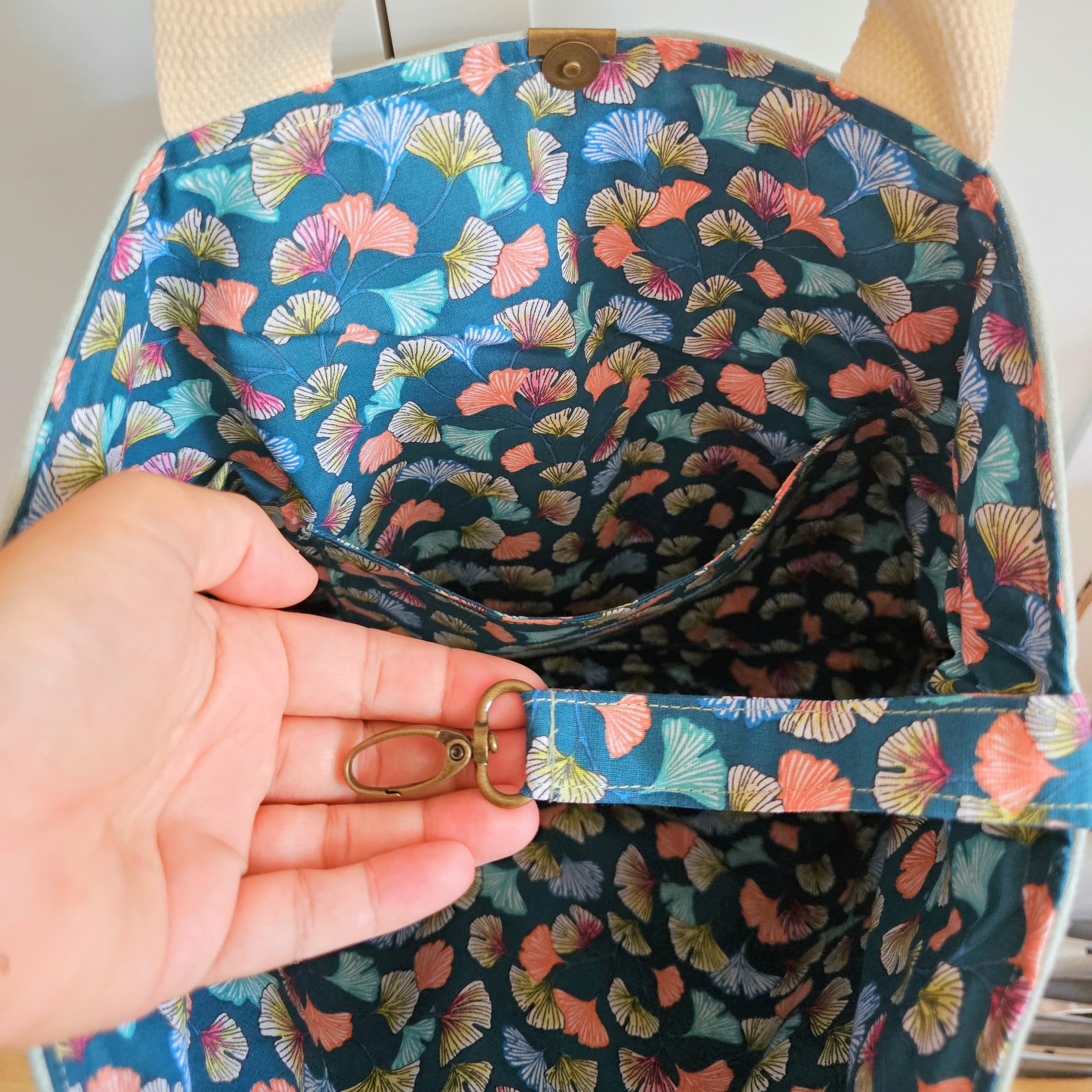 Sac cabas fait main élégant et pratique Le Ginkgo