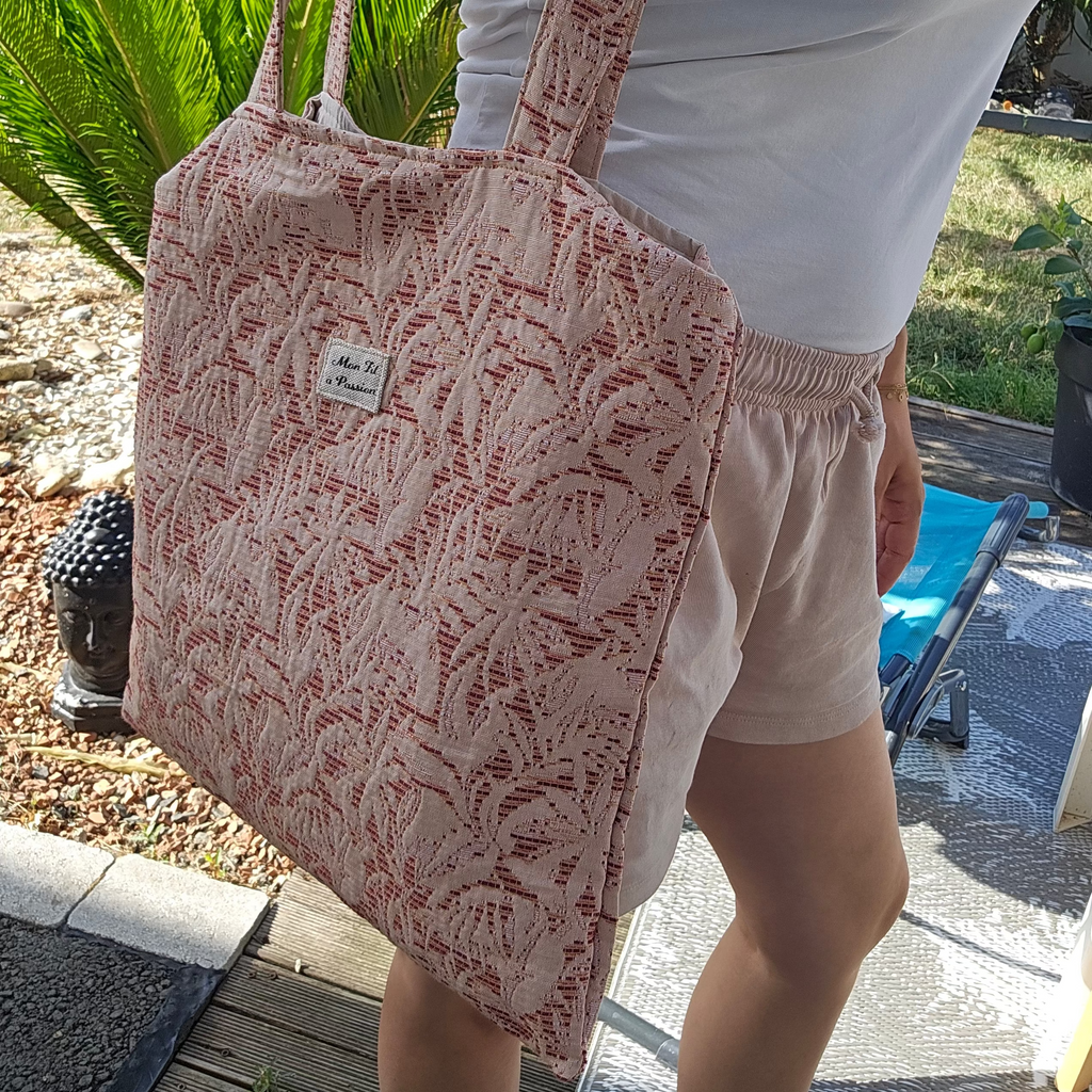 Tote bag sac fourre-tout fait main, léger et pratique avec anses longues et poche intérieure