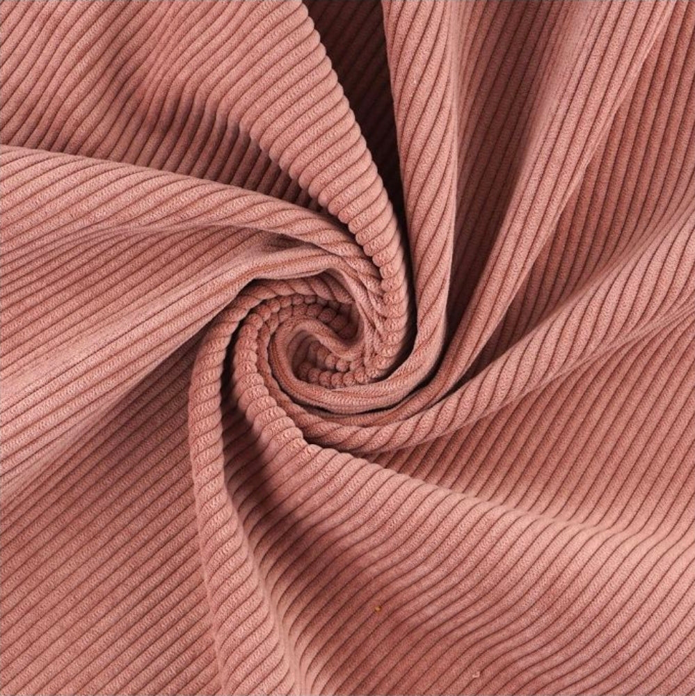 Velours côtelé vieux rose 