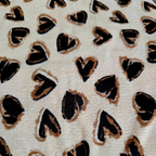 Velours fines côtes beige et coeur léopard 