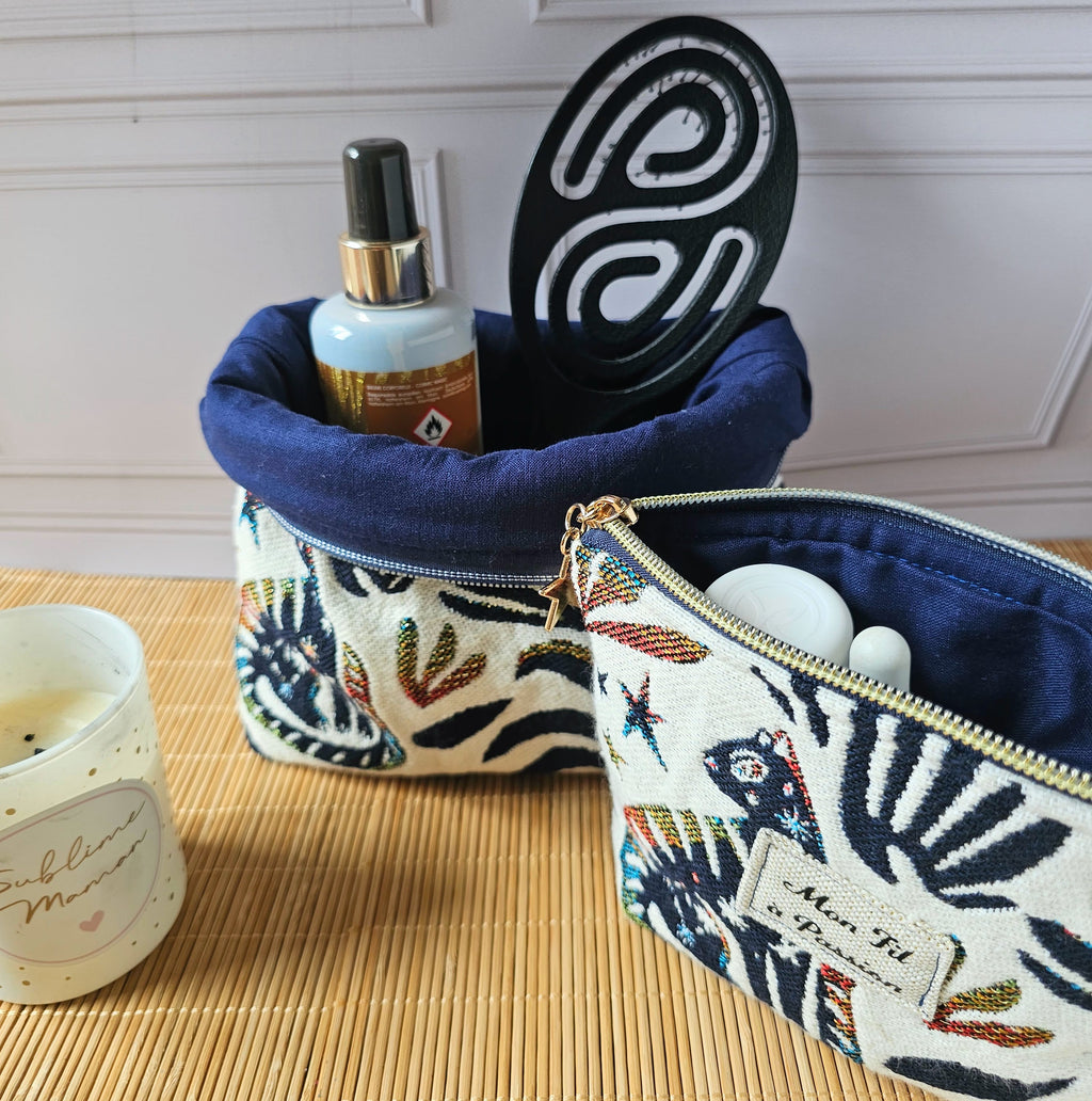 Pochette trousse de toilette 2-en-1 pratique et astucieuse