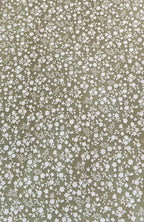 100% coton liberty fleurs blanches sur fond vert