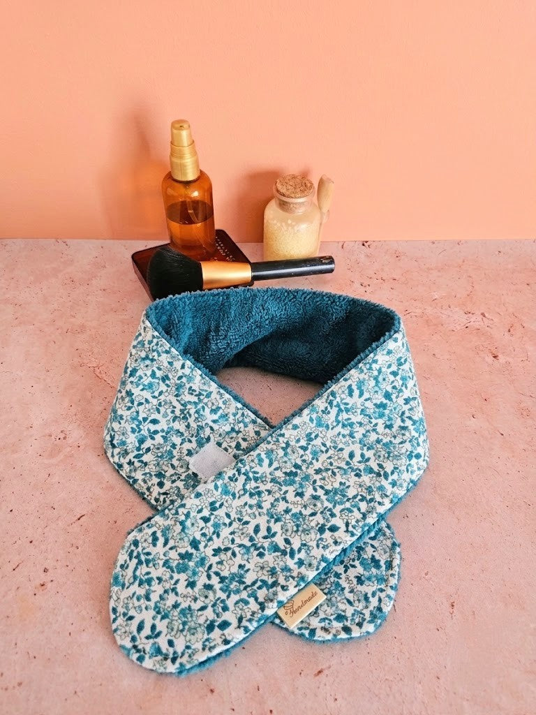 Bandeau de soin visage en éponge de bambou – ajustable & ultra doux – fait main France | Mon Fil à Passion