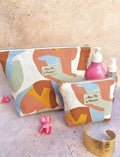 Duo Pochette astucieuse & petite pochette Douceur Abstraite – Pièce unique