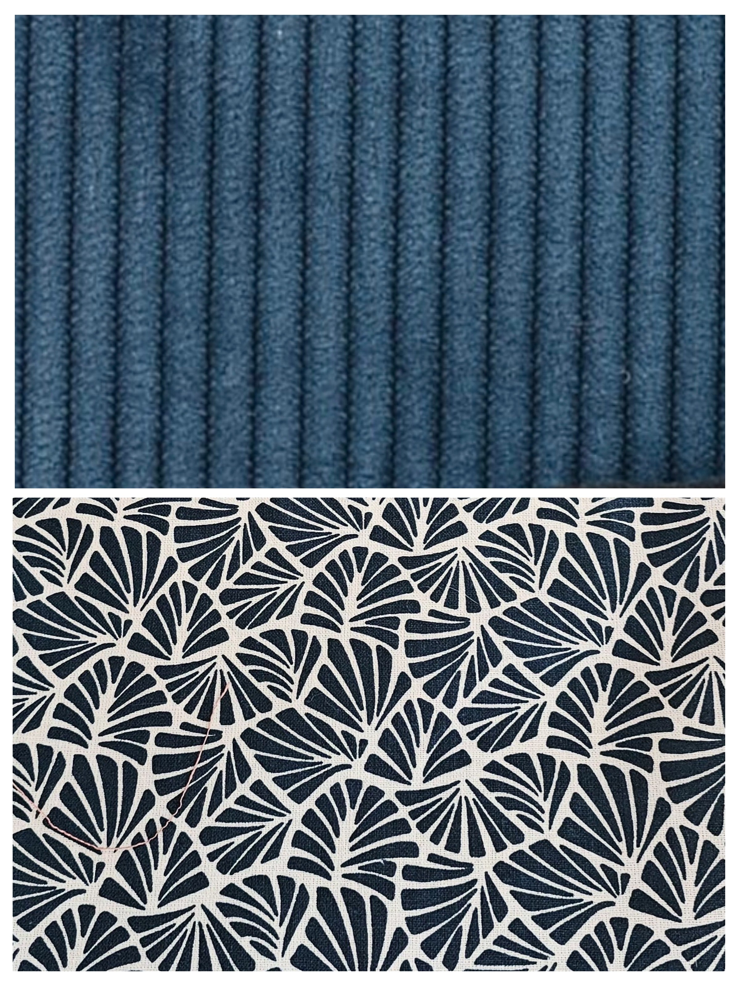 Pochette astucieuse 2-en-1 en velours côtelé - Trousse de toilette transformable en panière