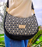 Sac bandoulière femme fait main – demi-lune chic ou bohème – Mon Fil à Passion