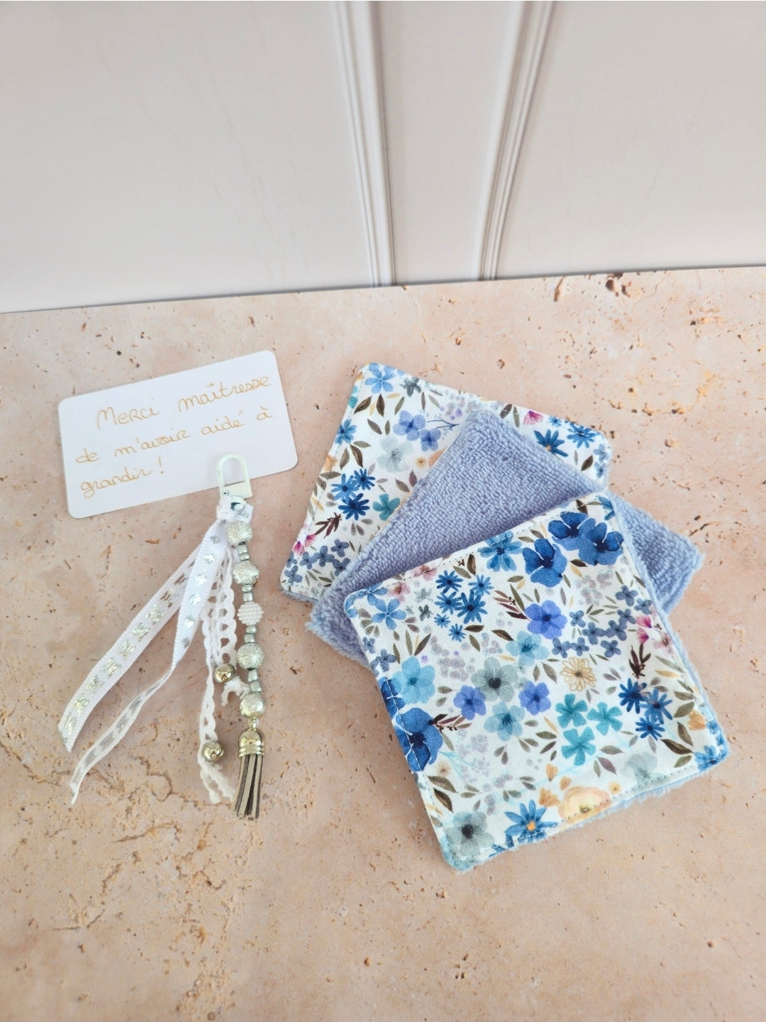 Coffret petites attentions grigri et 3 lingettes démaquillantes – fait main