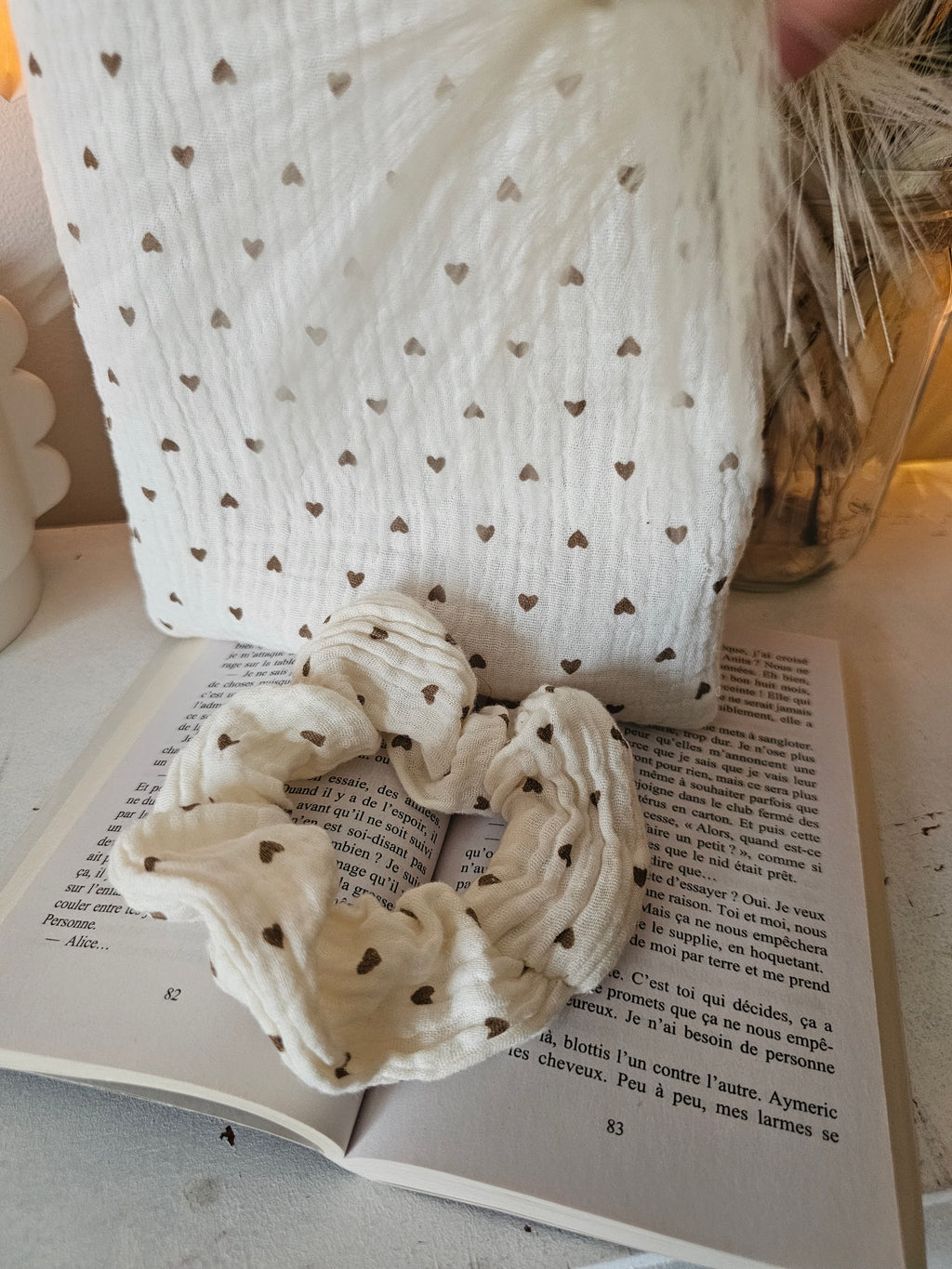 Coffret rêverie – Pochette à livres et chouchou assorti personnalisable | Idée cadeau fait main Mon Fil à Passion- artisanal