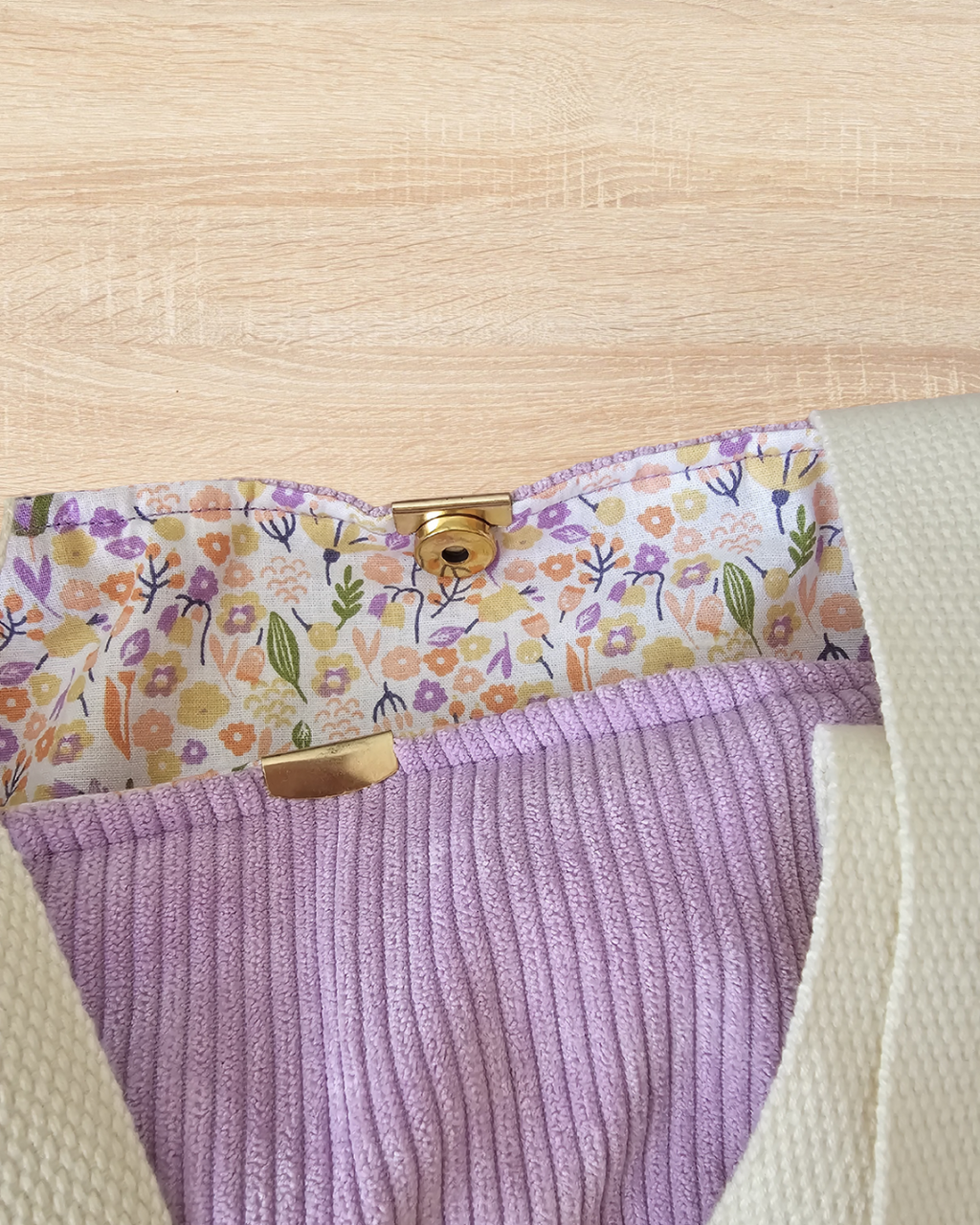 Cabas Velours Lilas & Liberty fleuri – Pièce unique