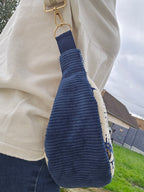 Sac bandoulière femme fait main – demi-lune chic ou bohème – Mon Fil à Passion