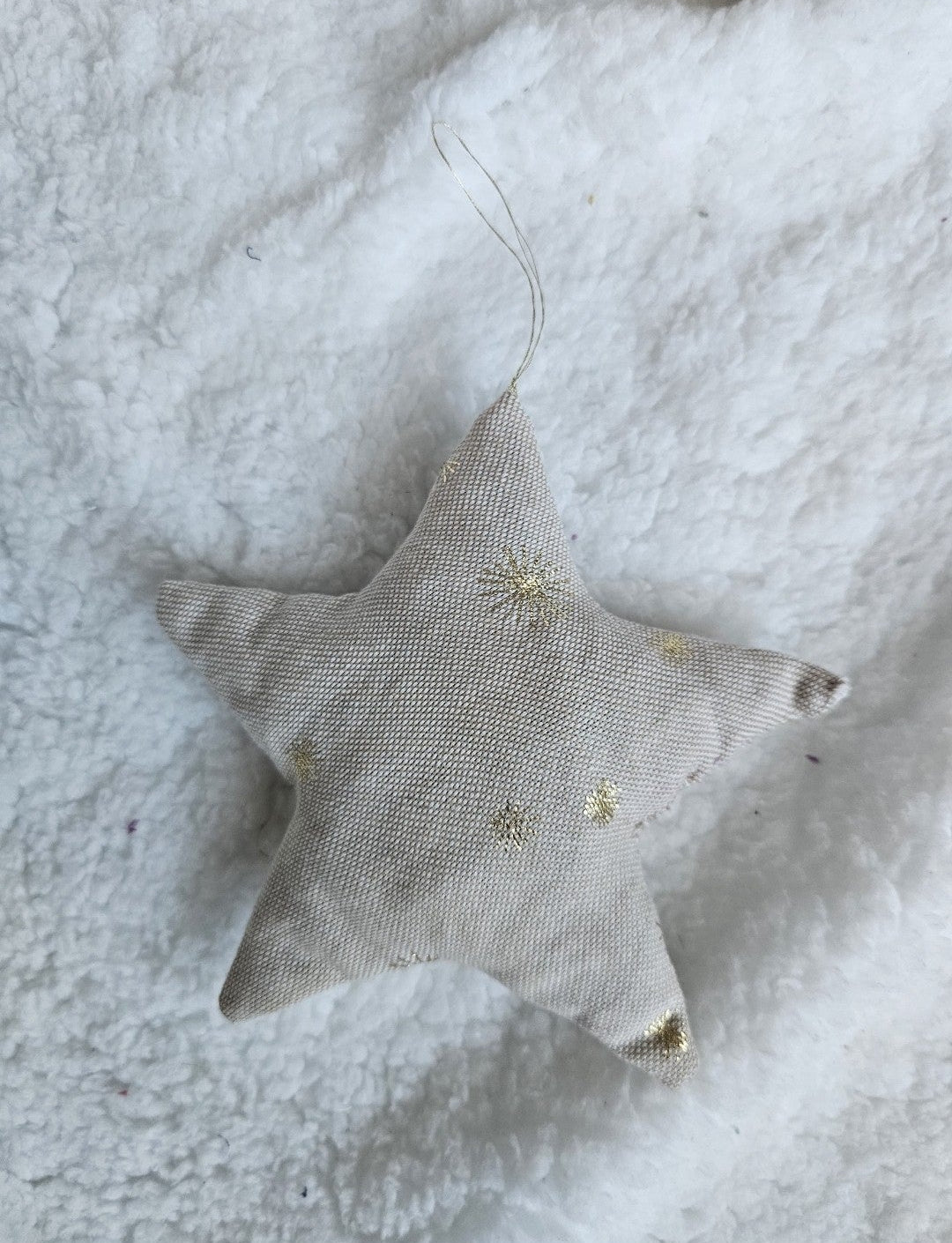 Décoration de Noël en tissus étoile et coeur