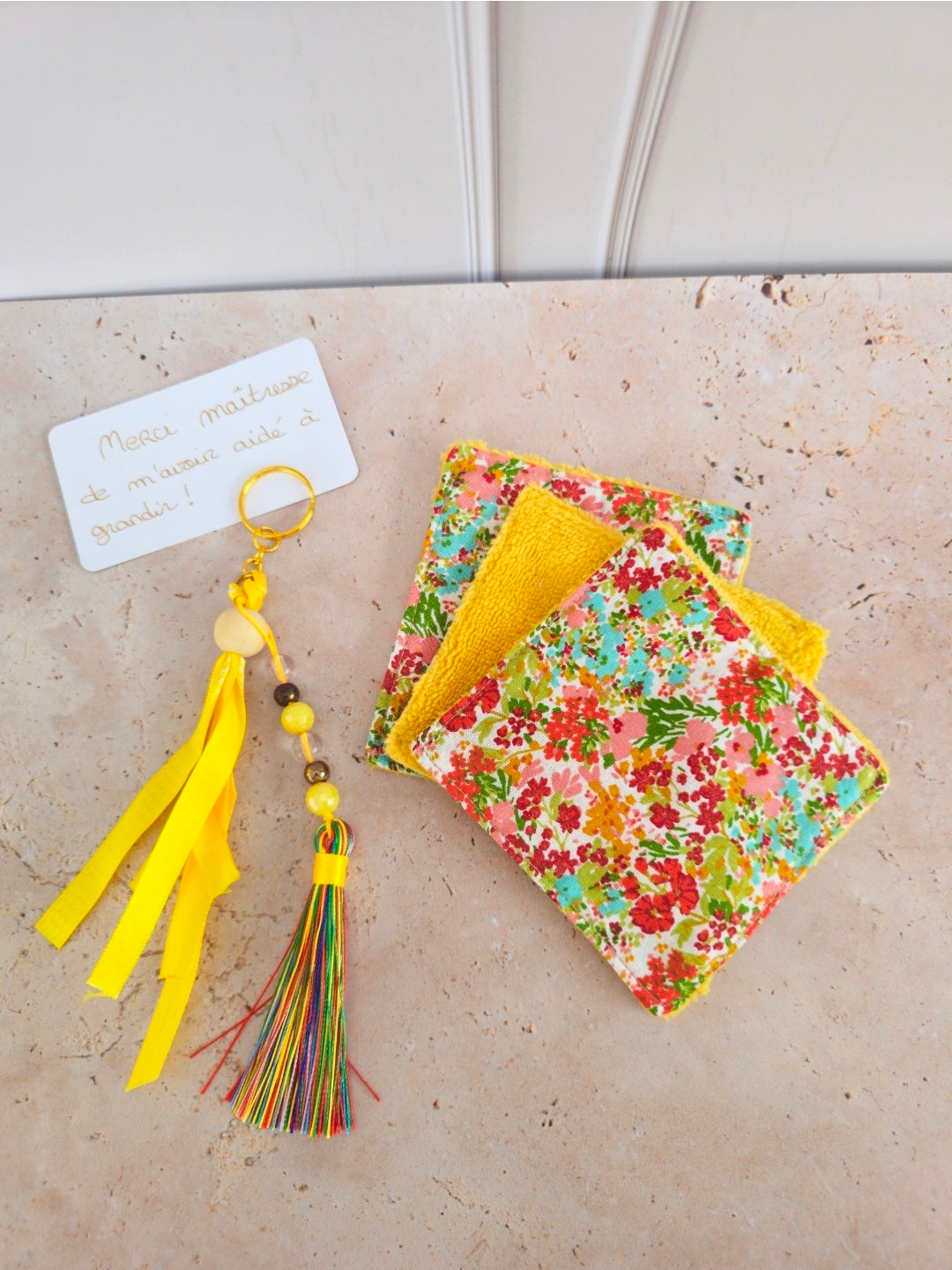 Coffret petites attentions grigri et 3 lingettes démaquillantes – fait main