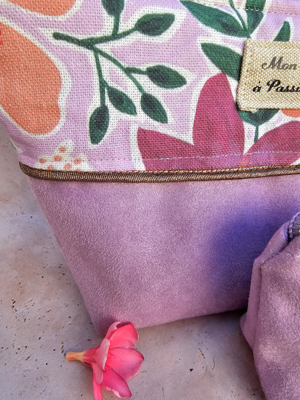 Duo Pochette astucieuse & petite pochette Suédine Lilas – Pièce unique