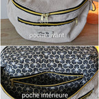 Modèle du sac banane avec une poche avant et une poche intérieure 