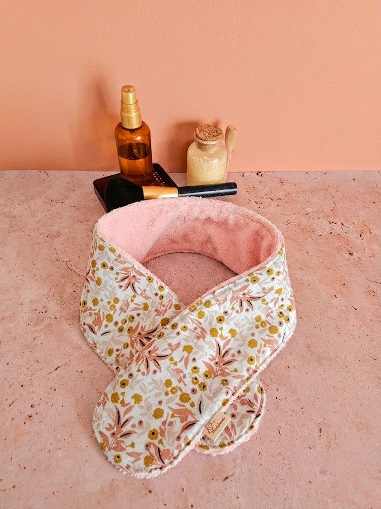 Bandeau de soin visage en éponge de bambou – ajustable & ultra doux – fait main France | Mon Fil à Passion