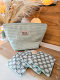Coffret beauté éco-responsable – pochette transformable & 5 lingettes lavables en bambou – Mon Fil à Passion
