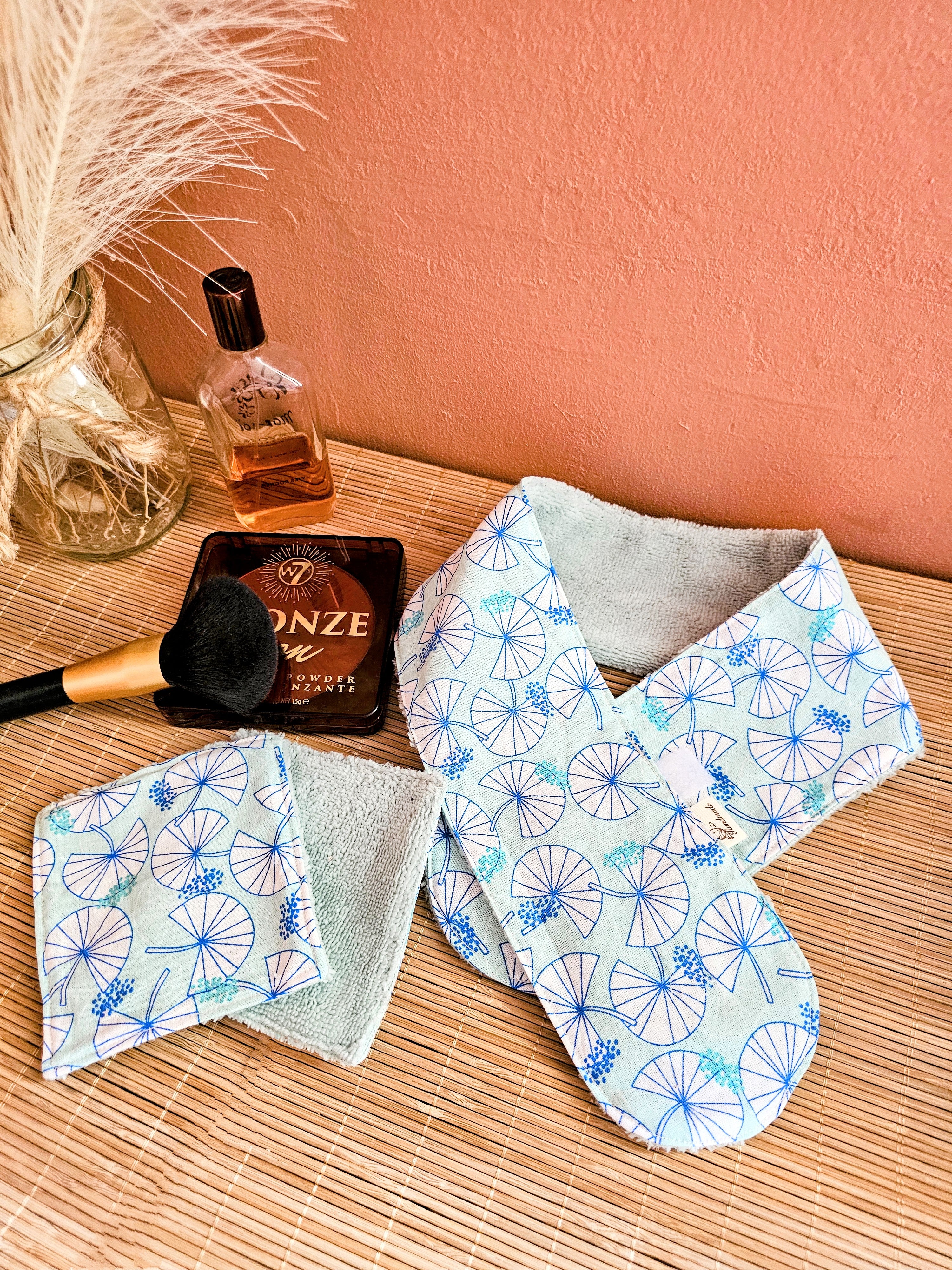 Bandeau de soin visage en éponge de bambou – ajustable & ultra doux – fait main France | Mon Fil à Passion