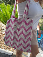 Tote bag fuschia cousu main