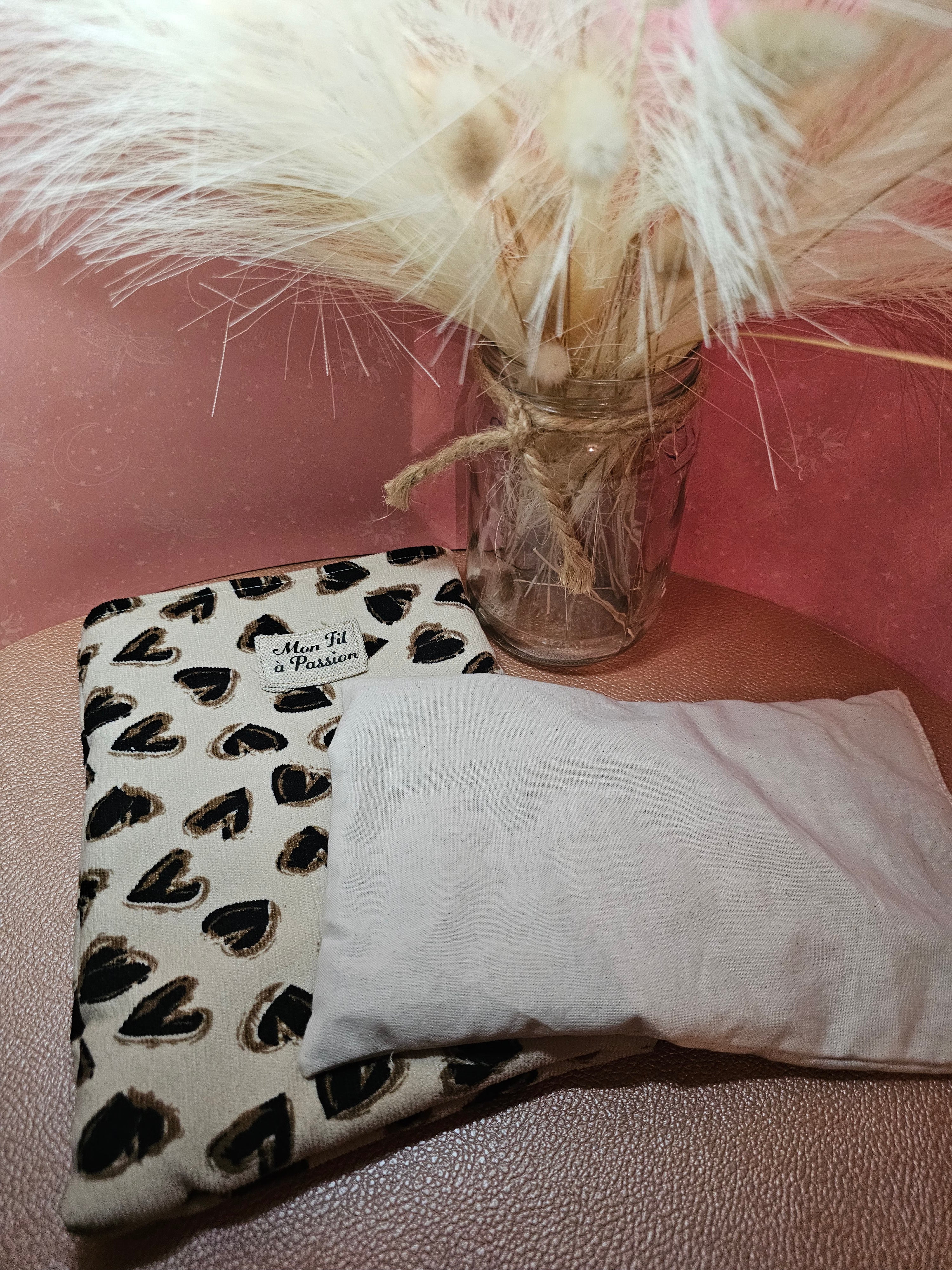 Coffret détente bouillotte + pochette à livre cadeau artisanal