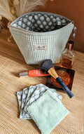 Pochette 2-en-1 transformable en panière – rangement beauté & organisation du quotidien – fait main France