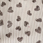 Velours fines côtes beige et coeur marron