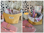 Pochette 2-en-1 transformable en panière – rangement beauté & organisation du quotidien – fait main France