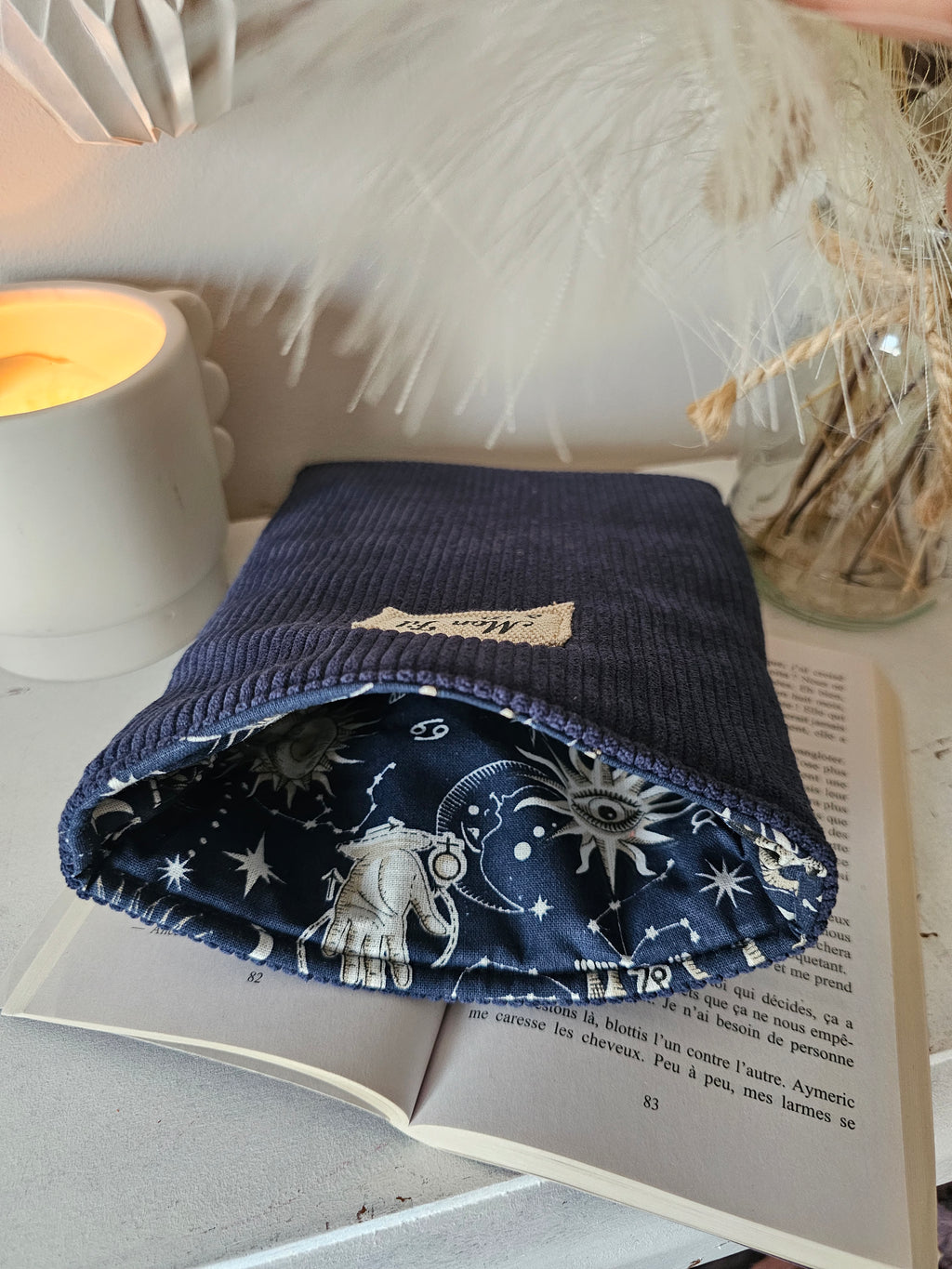 Coffret rêverie – Pochette à livres et chouchou assorti personnalisable | Idée cadeau fait main Mon Fil à Passion- artisanal