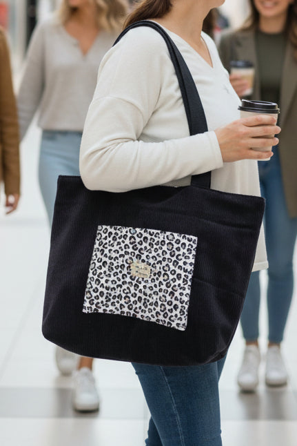 Cabas femme fait main grand format – pratique & organisé avec mousqueton – Mon Fil à Passion