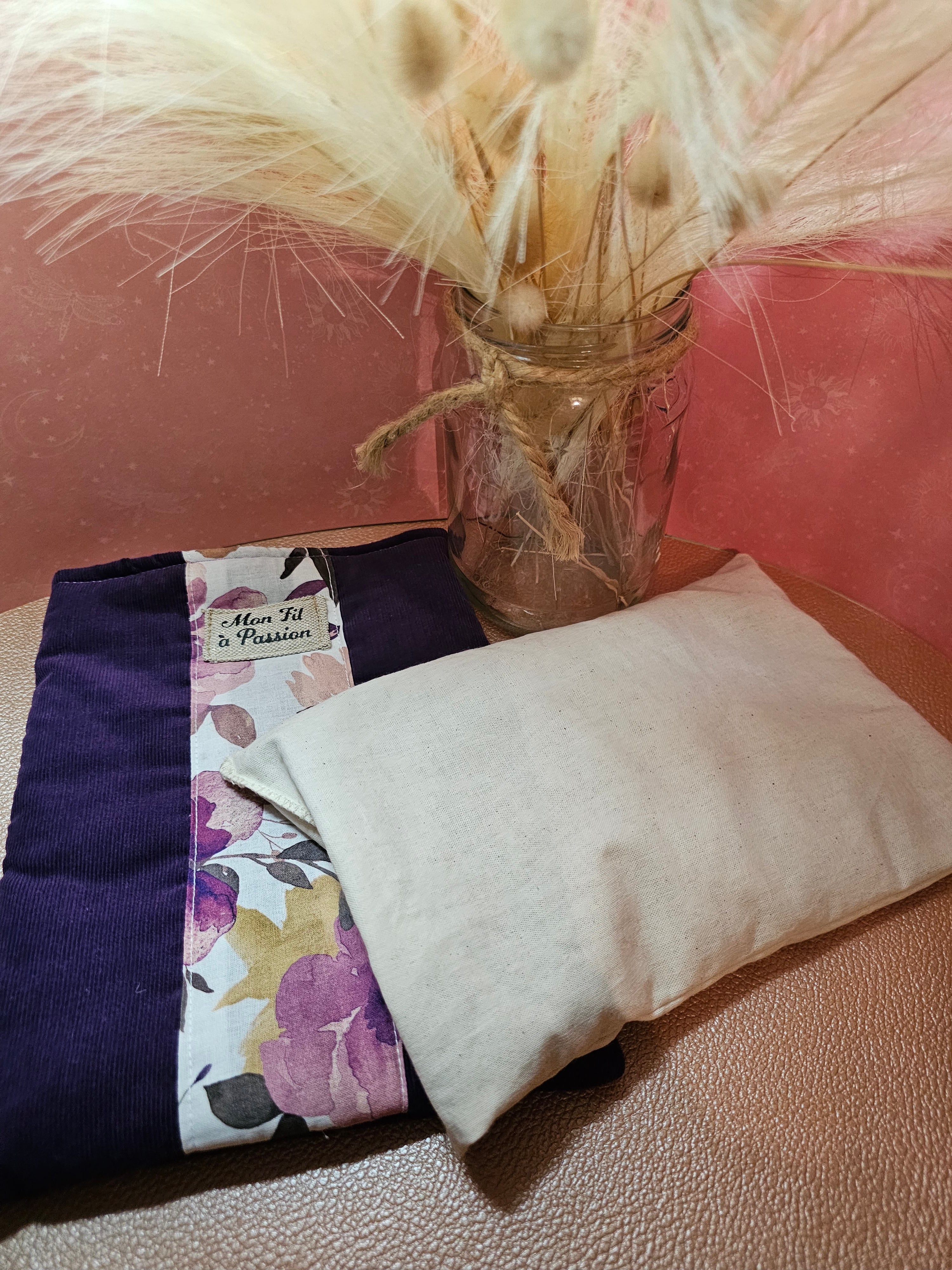 Coffret détente bouillotte + pochette à livre cadeau artisanal