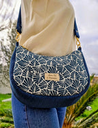 Sac bandoulière femme fait main – demi-lune chic ou bohème – Mon Fil à Passion