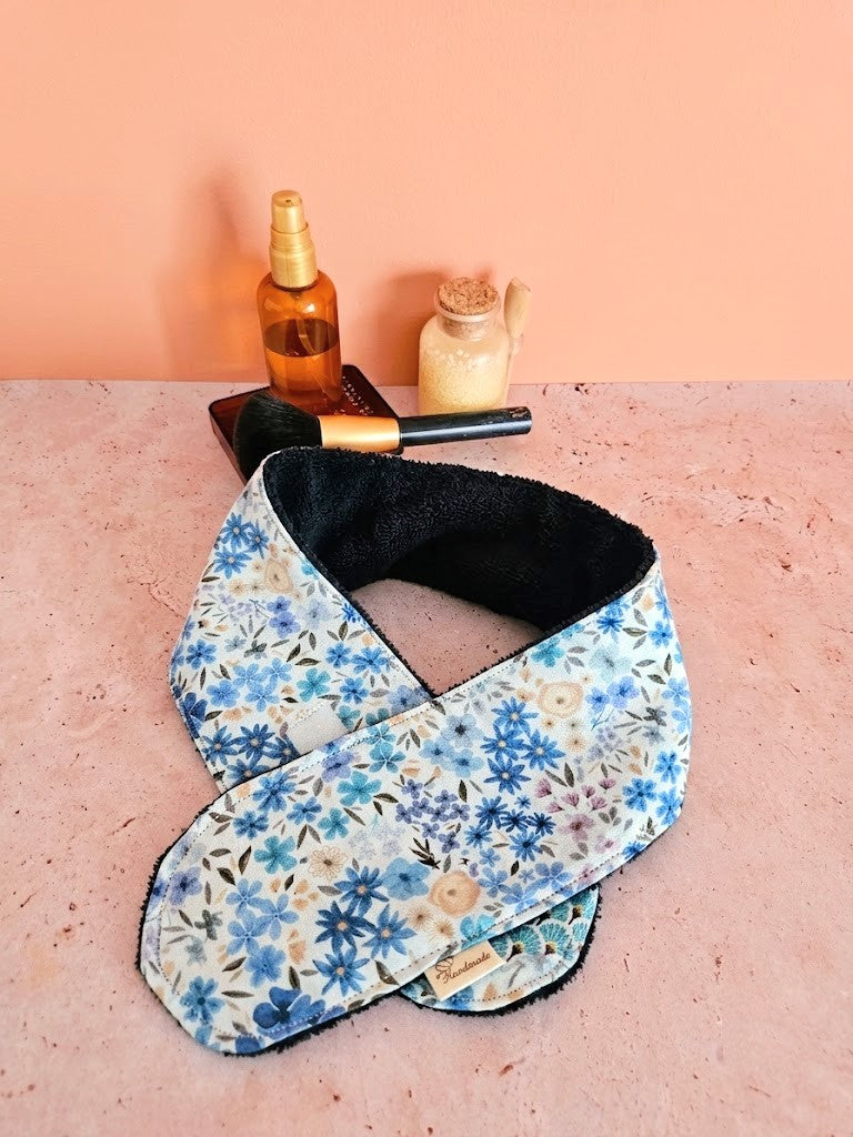 Bandeau de soin visage en éponge de bambou – ajustable & ultra doux – fait main France | Mon Fil à Passion