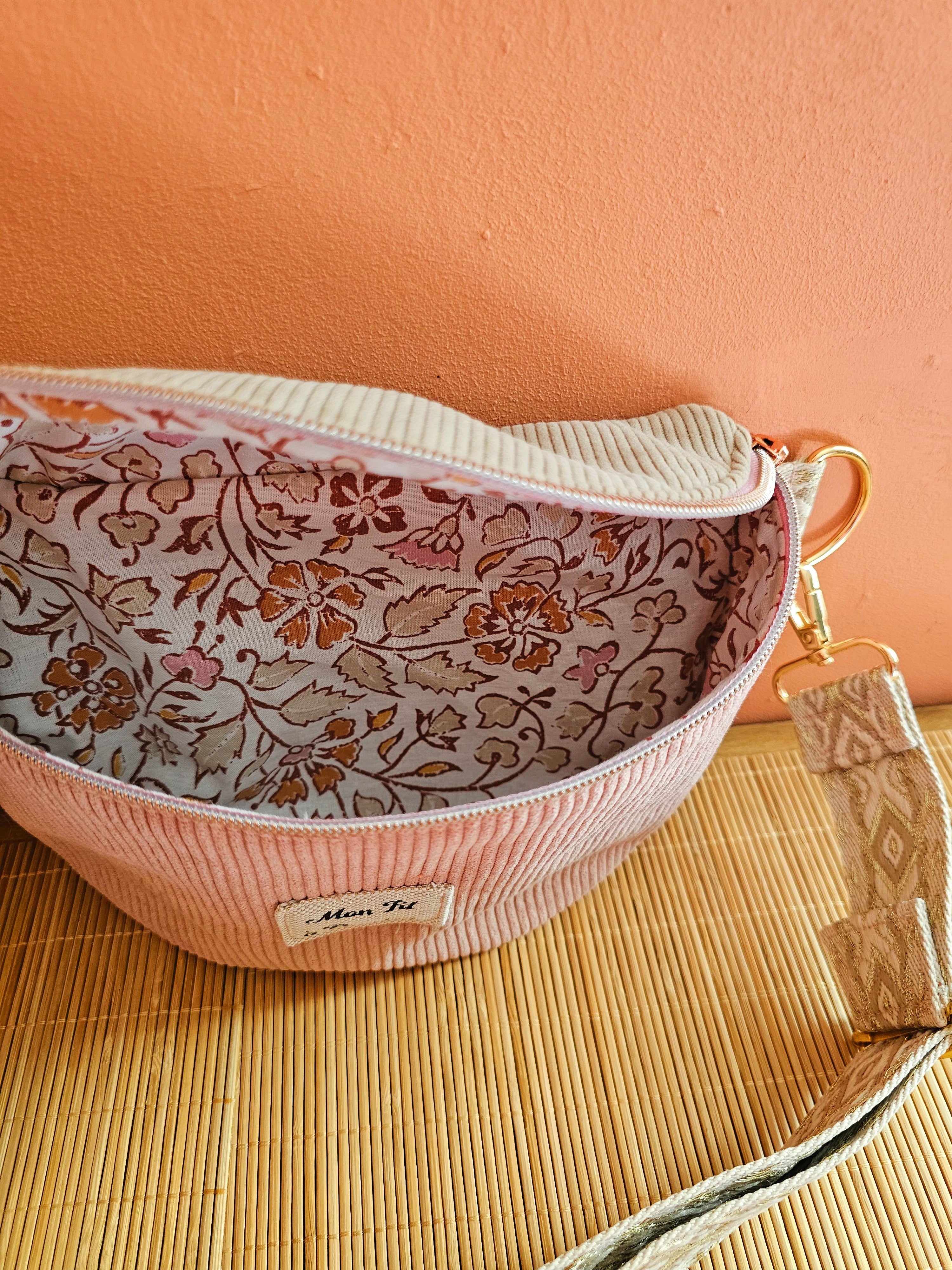 Sac banane fait main - Sacoche bandoulière femme réglable et spacieuse