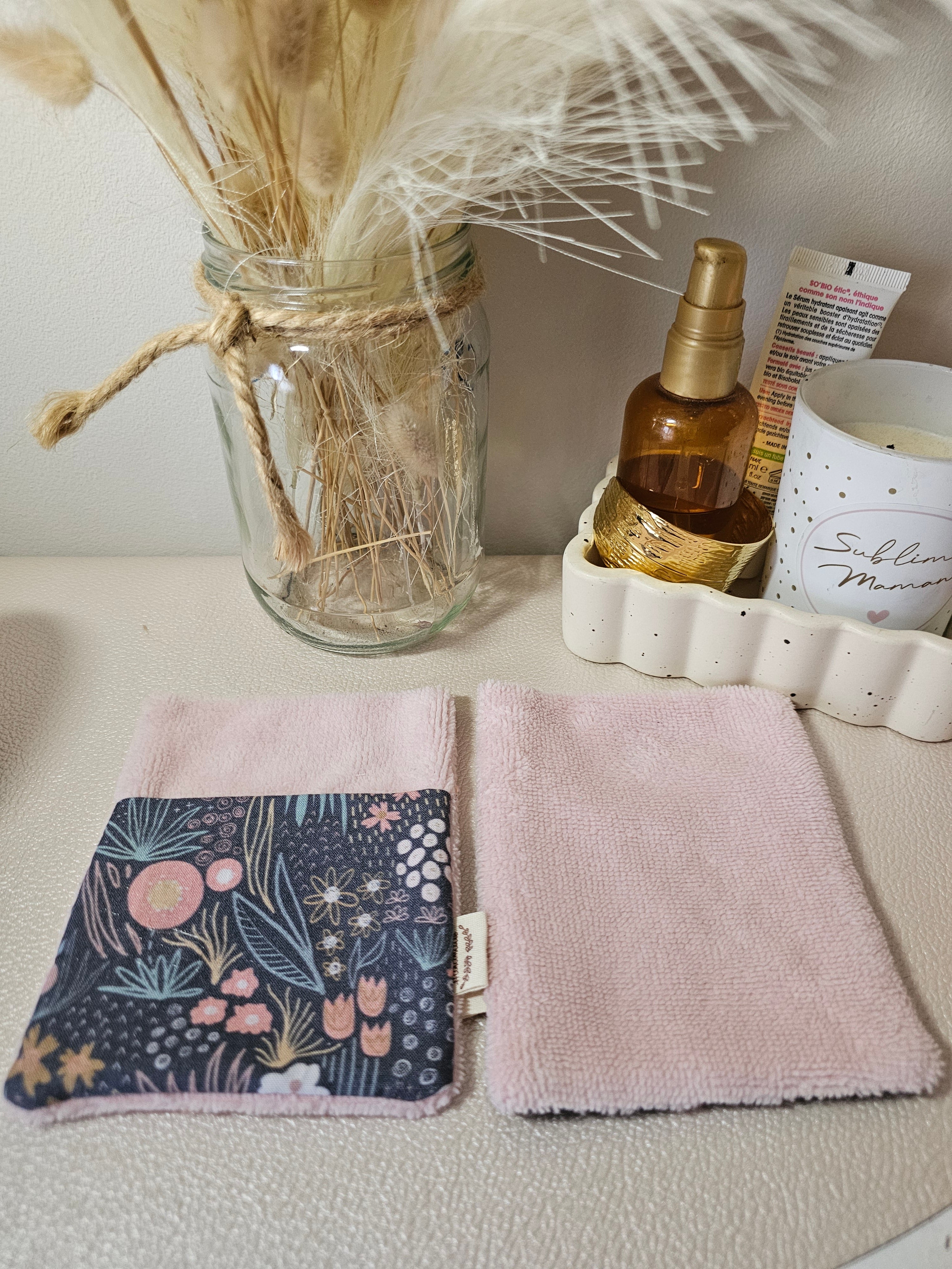 mini-gant en fibre de bambou, démaquillage sans produit, lavable et réutilisable