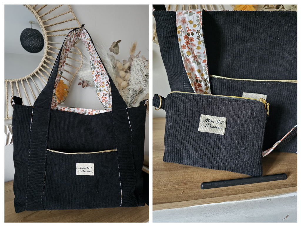 Cabas / tote bag / sac fourre tout / duo cabas porte monnaie petite pochette