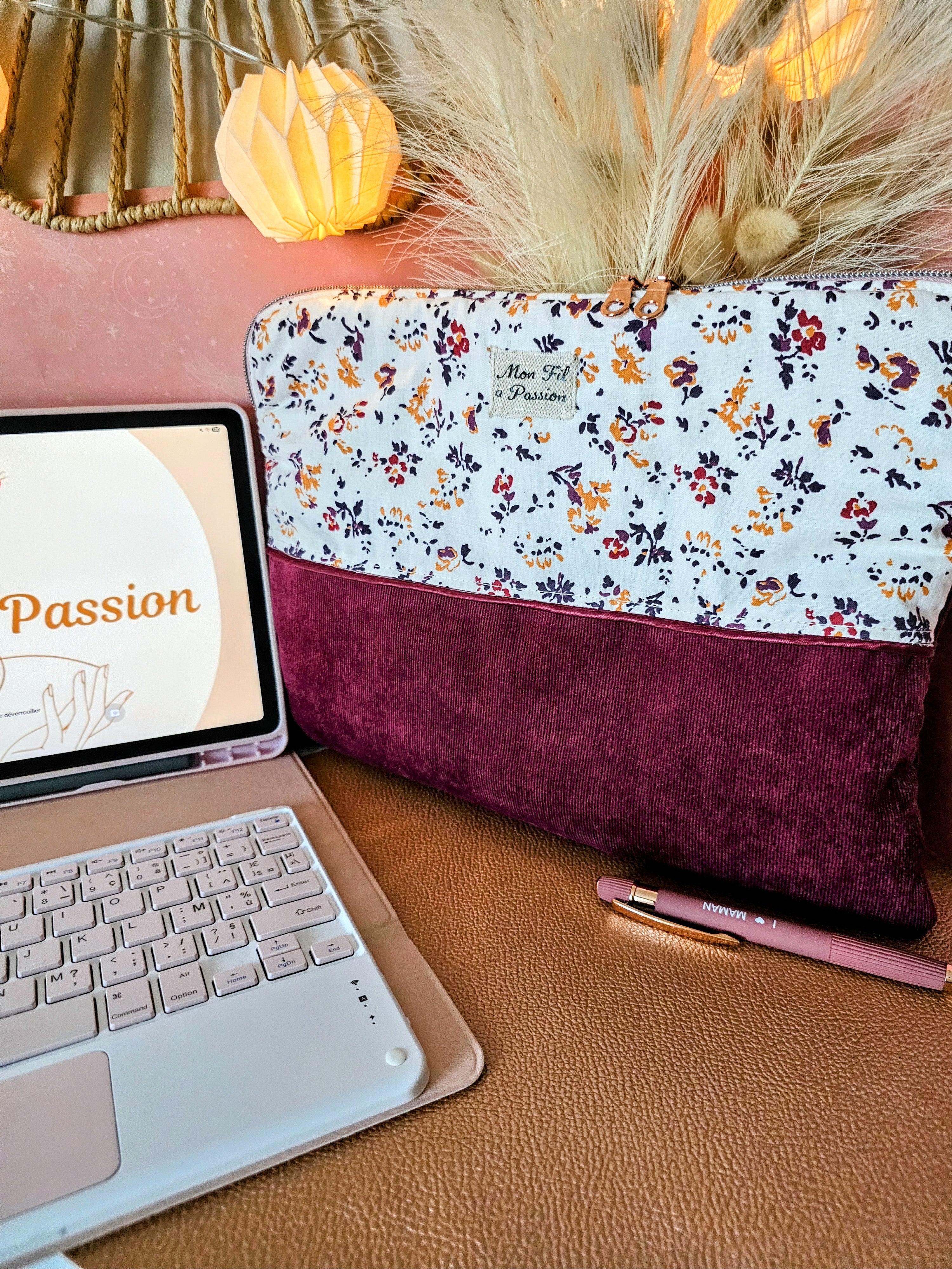 Housse de tablette molletonnée – Protection élégante en velours – Compatible iPad & tablettes Android 10 à 12 pouces