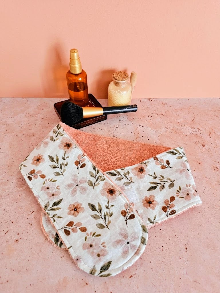 Bandeau de soin visage en éponge de bambou – ajustable & ultra doux – fait main France | Mon Fil à Passion