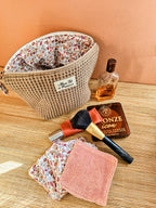 Pochette 2-en-1 transformable en panière – rangement beauté & organisation du quotidien – fait main France