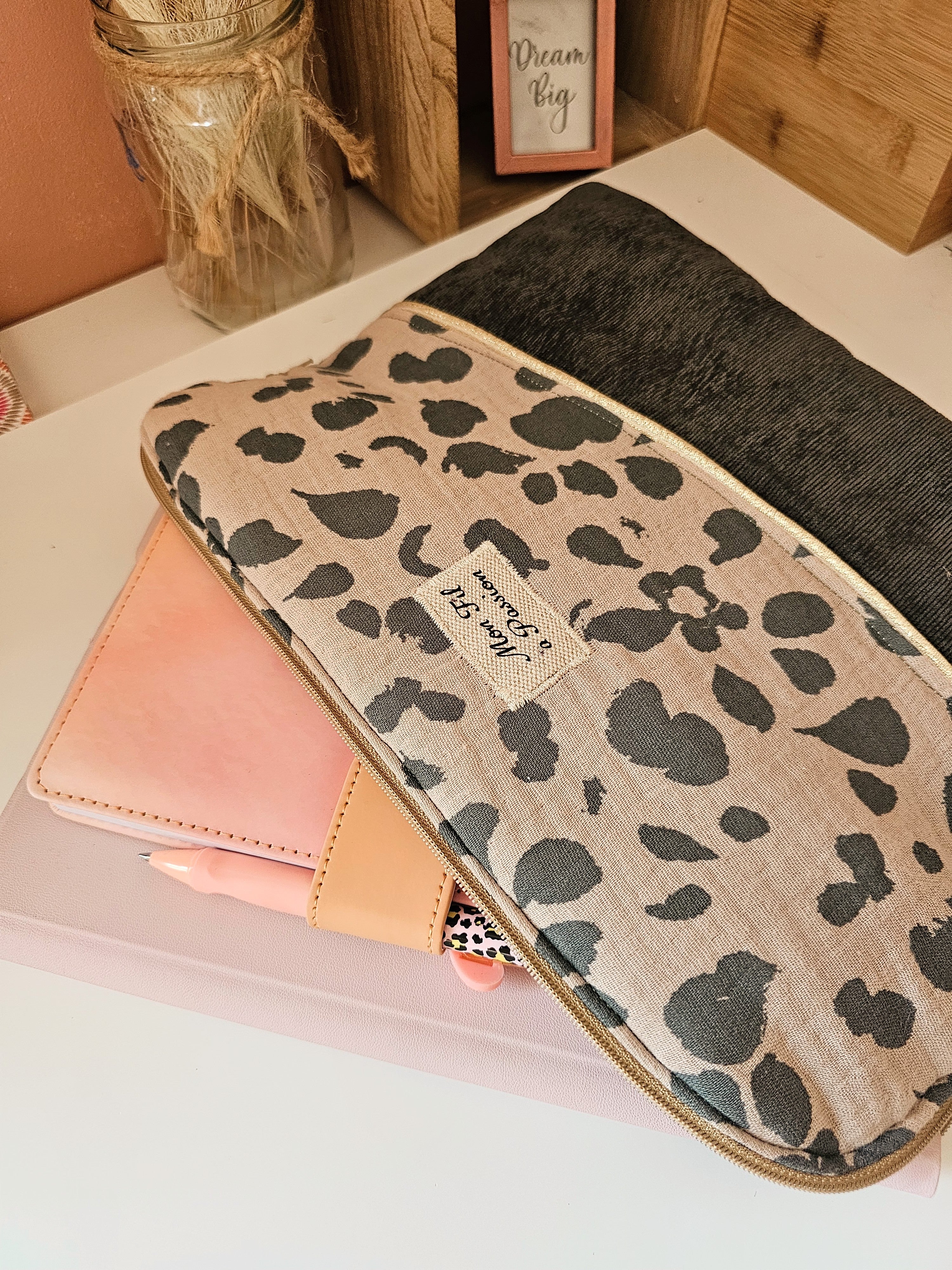 Housse de tablette molletonnée fait main, pochette iPad & Android 10 à 12 pouces