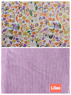 Tissuthèque crée par mon fil à passion sac banane velours lilas violet pastel et tissu coton Oeko-Tex liberty pour une création artisanale unique et française 