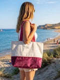 Cabas Velours Bordeaux & Marguerites – Pièce unique