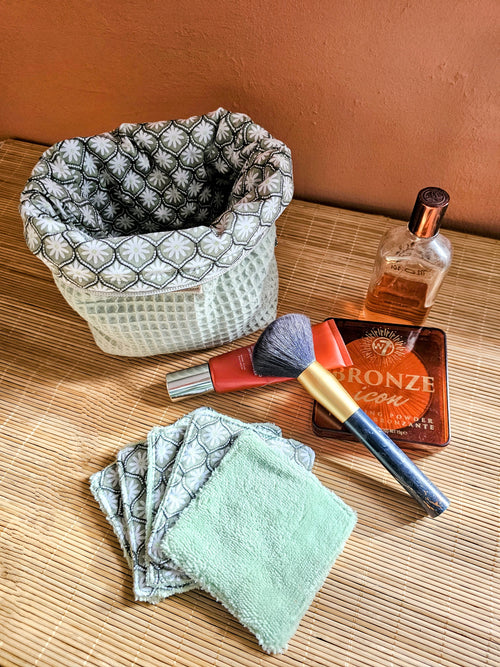 Pochette 2-en-1 transformable en panière – rangement beauté & organisation du quotidien – fait main France