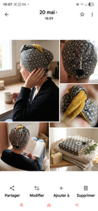 Serviette cheveux en bambou – turban séchage rapide doux & absorbant – fait main France | Mon Fil à Passion