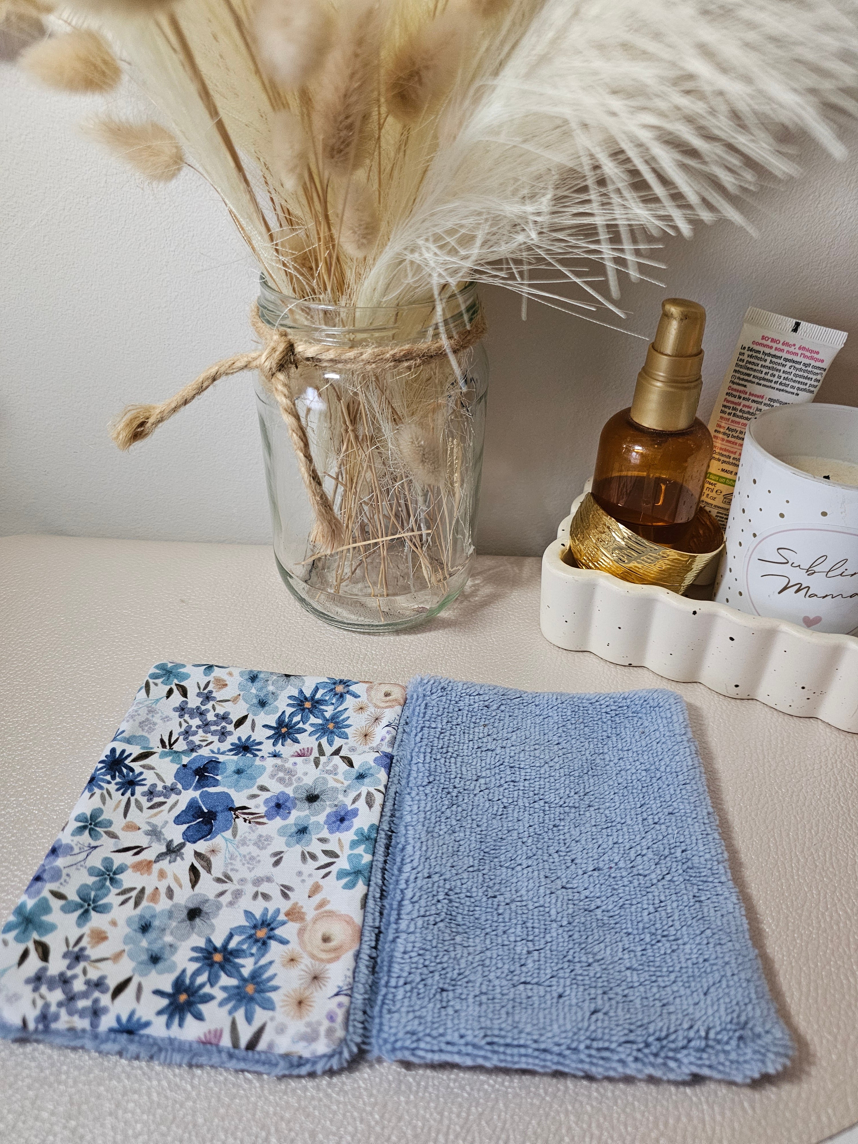 mini-gant en fibre de bambou, démaquillage sans produit, lavable et réutilisable