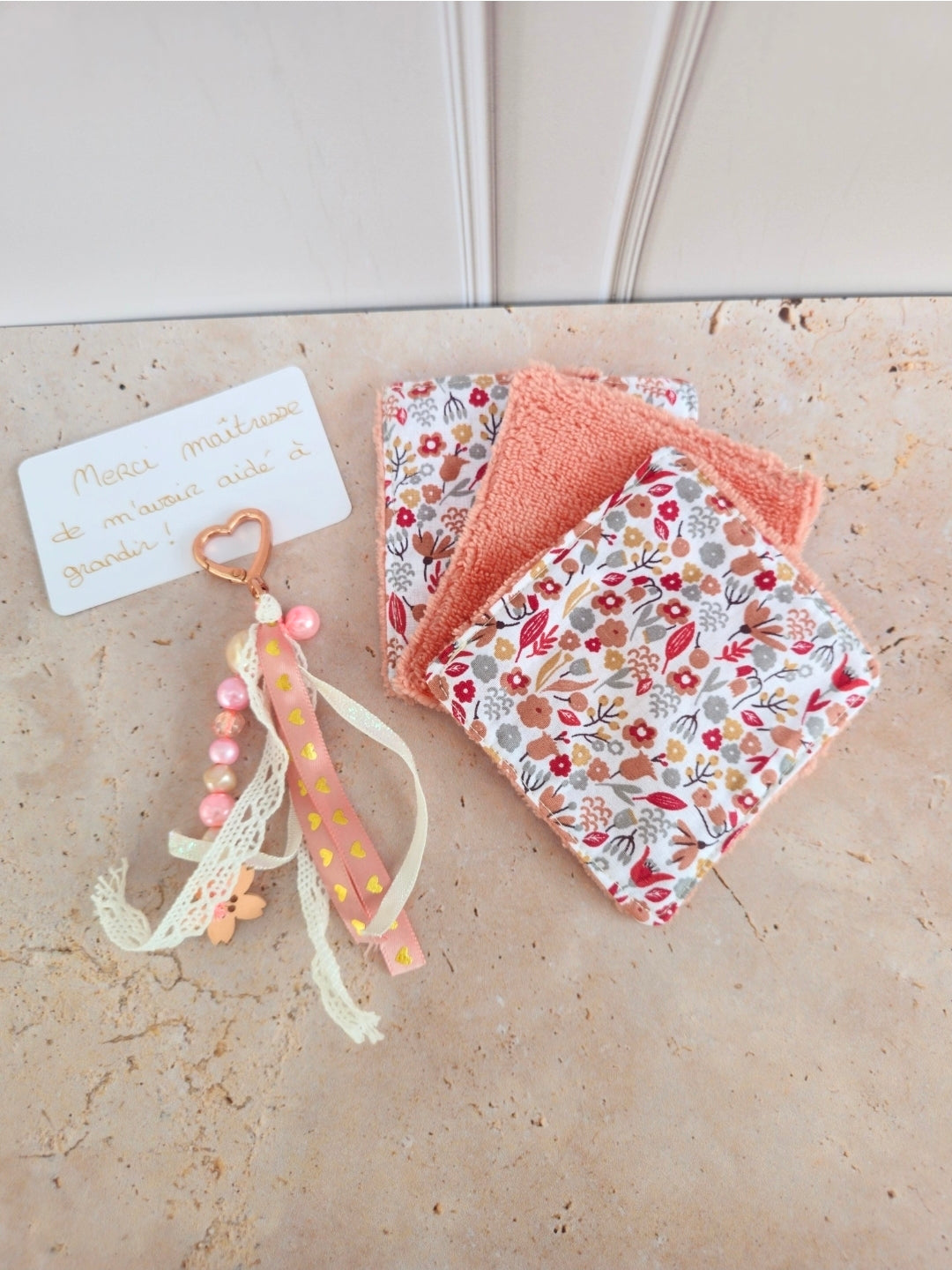 Coffret petites attentions grigri et 3 lingettes démaquillantes – fait main
