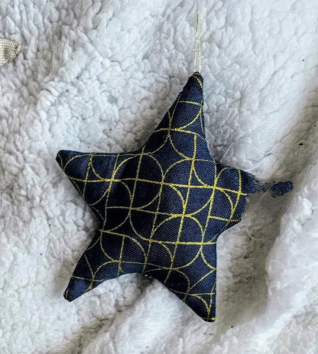 Décoration de Noël en tissus étoile et coeur