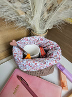 Pochette 2-en-1 transformable en panière – rangement beauté & organisation du quotidien – fait main France