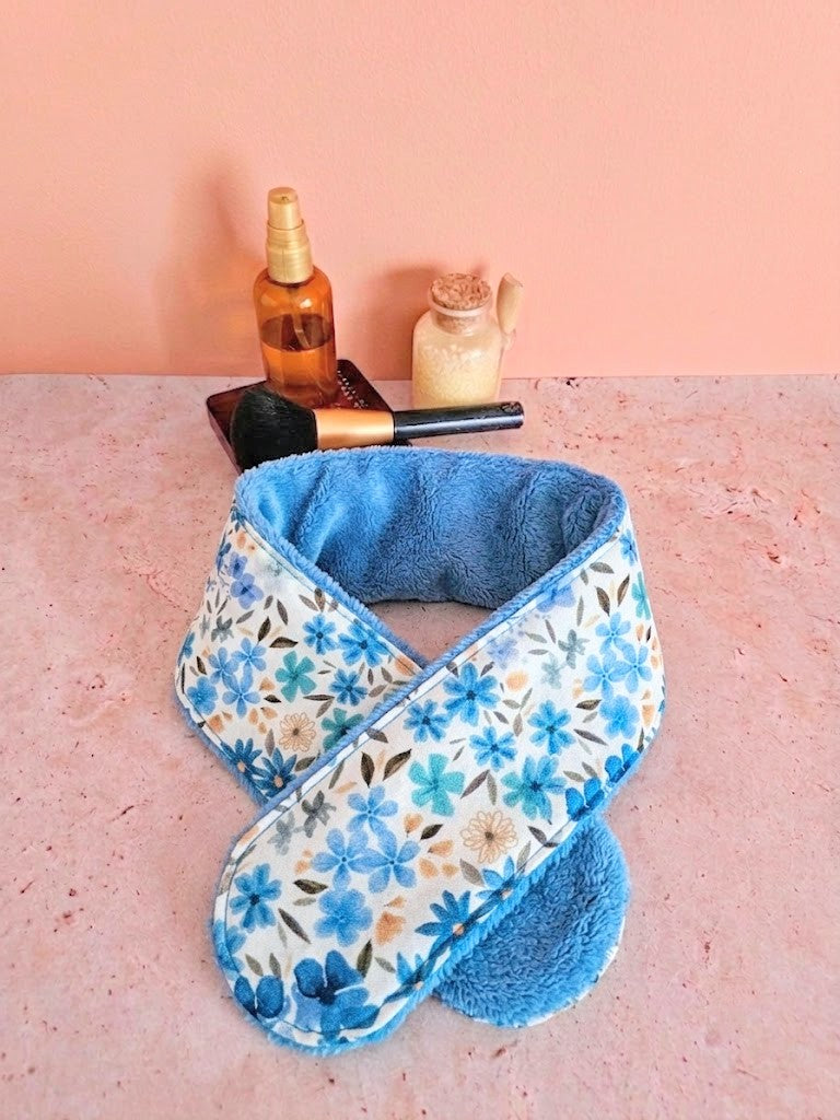 Bandeau de soin visage en éponge de bambou – ajustable & ultra doux – fait main France | Mon Fil à Passion