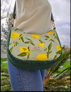 Sac bandoulière femme fait main – demi-lune chic ou bohème – Mon Fil à Passion
