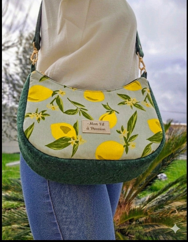 Sac bandoulière femme fait main – demi-lune chic ou bohème – Mon Fil à Passion