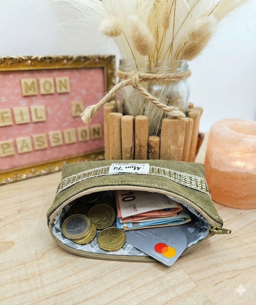 Mini pochette du quotidien - porte monnaie & essentiels à portée de main - fait main en France